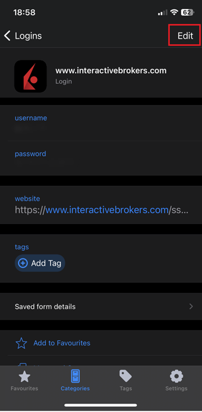 The generic password manager edit featue. 